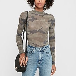 NWOT Express Camo Mock Neck Bodysuit